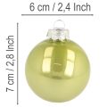 Set of 24 Glass Christmas Baubles in Assorted Glossy Colours, 60mm Diameter | Floristik24.co.uk