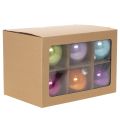 Set of 10 Glossy Glass Baubles in Multicolour, 95mm Diameter | Floristik24.co.uk