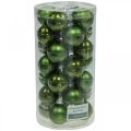 Floristik24 Christmas balls glass green matt/glossy Ø4cm 24p