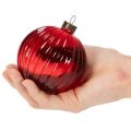 Glass Christmas Baubles Red 8cm Set of 12 | Floristik24.co.uk
