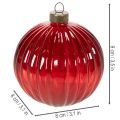 Glass Christmas Baubles Red 8cm Set of 12 | Floristik24.co.uk