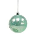 Floristik24 Christmas ball with glitter eucalyptus Ø8cm 6pcs