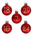 Floristik24 Christmas ball Ø3.5cm with numbers red 24pcs