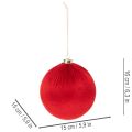 Red Velvet Christmas Baubles Set of 3 15cm Indoor Decoration | Floristik24.co.uk