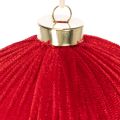 Red Velvet Christmas Baubles Set of 3 15cm Indoor Decoration | Floristik24.co.uk