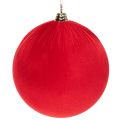 Floristik24 Velvet Red Christmas Bauble Set, 25cm, Hanging Decoration, 2 Pieces