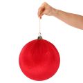 Velvet Red Christmas Bauble Set, 25cm, Hanging Decoration, 2 Pieces | Floristik24.co.uk