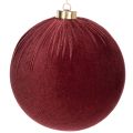 Floristik24 Velvet Christmas Baubles in Burgundy, 15cm, Set of 3