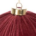 Velvet Christmas Baubles in Burgundy, 15cm, Set of 3 | Floristik24.co.uk