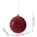 Large Velvet-Look Christmas Baubles Burgundy 20cm Set of 3 | Floristik24.co.uk