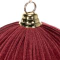 Velvet Red Christmas Baubles Large Hanging Ornament 25cm Set of 2 | Floristik24.co.uk