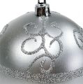 Floristik24 Christmas ball silver Ø8cm plastic 1p