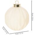 White Textured Christmas Bauble Ornament Set, 8cm, 12 Pieces | Floristik24.co.uk