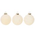 White Textured Christmas Bauble Ornament Set, 8cm, 12 Pieces | Floristik24.co.uk
