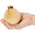 Velvet-Look Christmas Baubles Set of 12 in Warm Tones, 8cm Diameter | Floristik24.co.uk