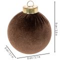 Velvet-Look Christmas Baubles Set of 12 in Warm Tones, 8cm Diameter | Floristik24.co.uk