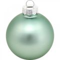 Floristik24 Christmas tree decorations, tree ball mix, mini Christmas balls green mint H4.5cm Ø4cm real glass 24pcs
