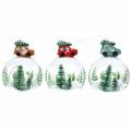 Floristik24 Glass ball Christmas tree decorations car Ø8cm 3pcs