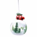 Floristik24 Glass ball Christmas tree decorations car Ø8cm 3pcs