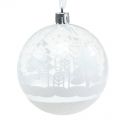 Floristik24 Christmas ball plastic white, clear Ø8cm 2pcs