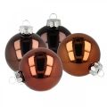 Floristik24 Christmas tree balls, tree decorations, Christmas ball brown H6.5cm Ø6cm real glass 24pcs