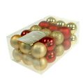 Floristik24 Christmas balls gold, red mix plastic Ø6cm 30p