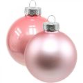 Floristik24 Christmas balls glass pink cream glass balls Ø6cm 28p