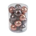 Christmas balls glass brown mix tree balls gloss Ø7.5cm 12pcs | Floristik24.co.uk