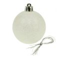 Floristik24 Christmas balls plastic white-mother of pearl Ø6cm 10p