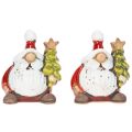 Santa Claus figurine with Christmas tree decoration, 7cm, 2 pieces | Floristik24.co.uk