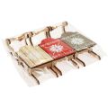 Christmas sleigh decorative sledge wood 16x6x5cm 3pcs
