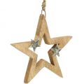Floristik24 Christmas star to hang Star wooden decoration Christmas H22cm