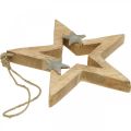 Floristik24 Christmas star to hang Star wooden decoration Christmas H22cm