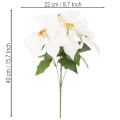 Artificial White Poinsettia Flower Stem 40cm | Floristik24.co.uk