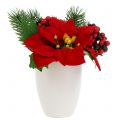 Floristik24 Poinsettia in pot red artificially H11cm
