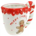 Floristik24 Christmas cup Merry Christmas white ceramic H10.5cm