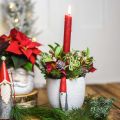 Floristik24 Christmas pot with gnome, advent decoration, concrete planter white, red Ø8cm H12.5cm 2pcs