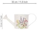 White metal watering can with floral motif, 13.5cm, decorative planter | Floristik24.co.uk