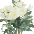 White Christmas roses artificial flowers Christmas frosted L40cm