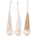 Wooden and Textile Gnome Decorations with Beard, 17cm, Set of 6, Beige, White, and Light Brown | Floristik24.co.uk