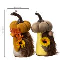 Pumpkin Gnome Autumn Decorations with Sunflower and Beard 16cm Set of 2 | Floristik24.co.uk