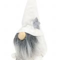 Floristik24 Christmas Gnome with Beard White, Gray 12cm 4pcs