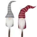 Floristik24 Gnome Decoration Figures with Striped Hats on Wooden Sticks 46cm Set of 6