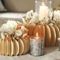 Glass Lantern with Winter Forest Branch Design, Gold Interior, 12cm | Floristik24.co.uk