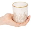 Lantern glass tealight holder floral pattern Ø8cm H9cm 2pcs | Floristik24.co.uk
