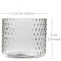 Floristik24 Lantern glass, tealight holder glass, candle glass Ø11.5cm H9.5cm