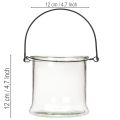 Glass hanging lantern Ø12cm H12.5cm 2pcs | Floristik24.co.uk