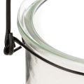 Glass hanging lantern Ø12cm H12.5cm 2pcs | Floristik24.co.uk