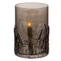 Glass Lantern with House Motif for Table Decoration, Brown, 23cm | Floristik24.co.uk