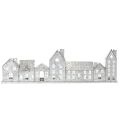 Floristik24 Metal House Row with Tealight Holders, Silver, 68 cm, Advent Decoration
